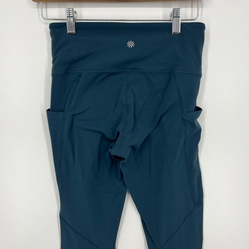 Athleta Leggings Women's XS Green Pockets Ankle Length High Rise - Picture 5 of 10